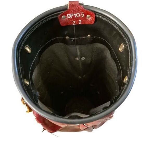 Vintage MacGregor Deep Wine Red Leather Golf Cart Bag w/ Carry Strap & Rain Hood - Picture 9 of 10